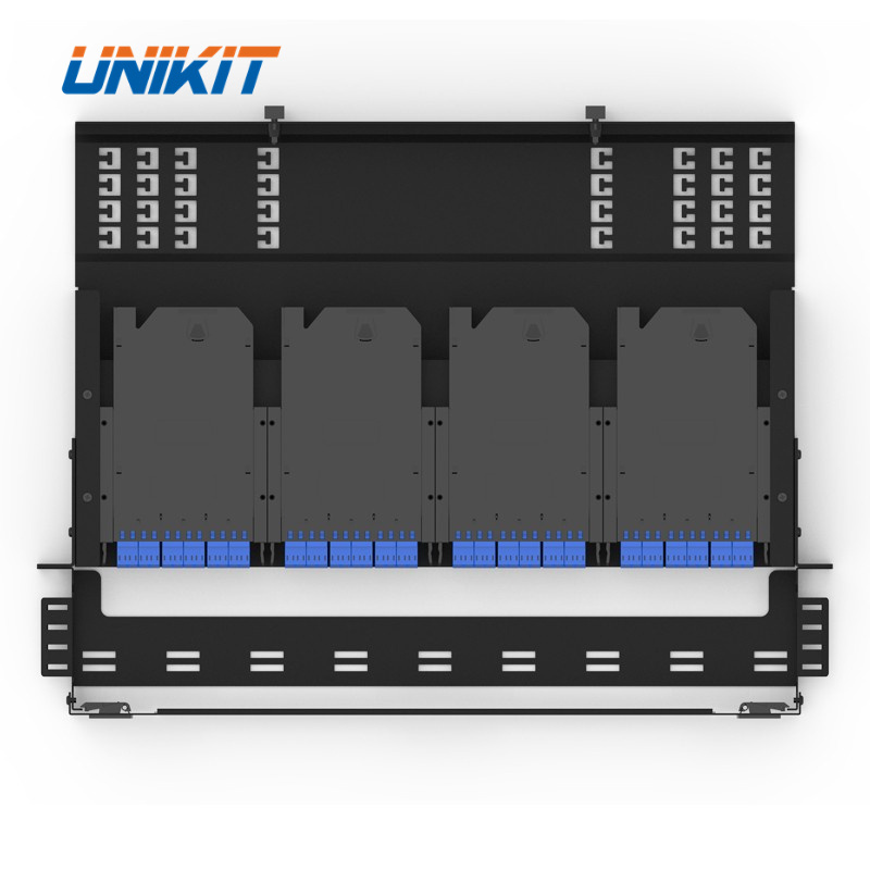 High Density 1U 19 inch Rack Mount 144 Fibers MPO/MTP to LC Cassette Patch Panel for Data Center ODF MPO Fiber Optic Patch Panel