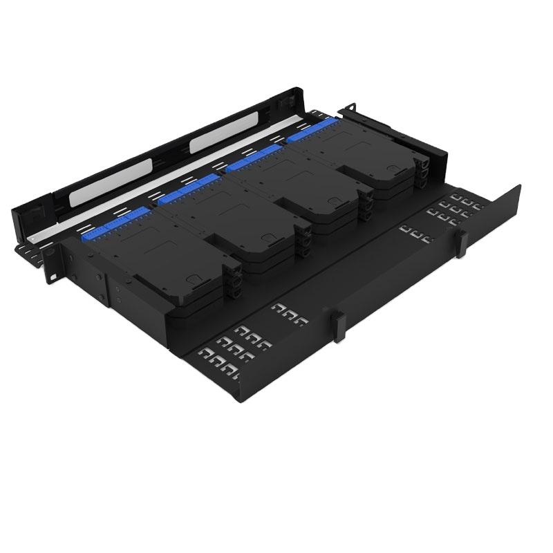 High Density 1U 19 inch Rack Mount 144 Fibers MPO/MTP to LC Cassette Patch Panel for Data Center ODF MPO Fiber Optic Patch Panel