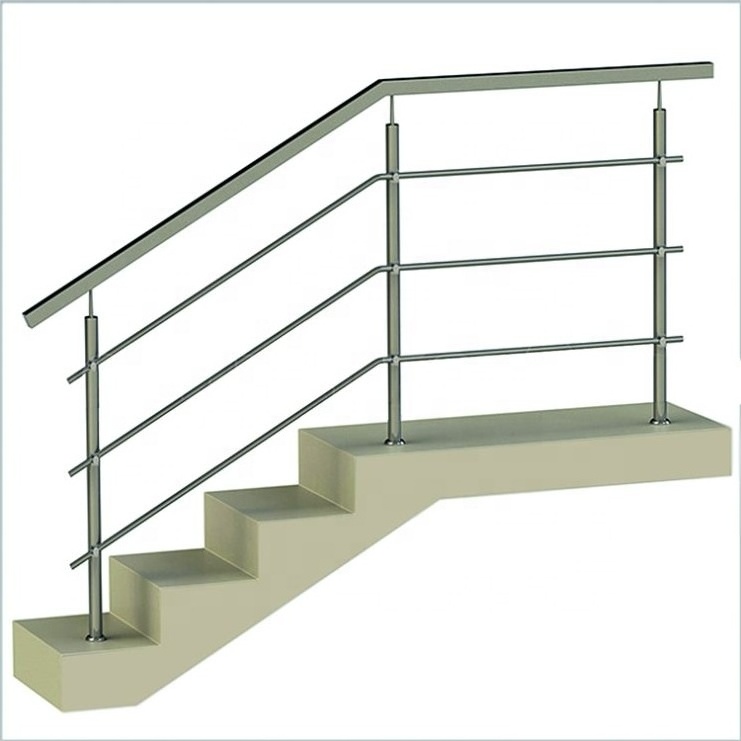 304 316 Tube Staircase Railing Gold Wall Mounted Stainless Steel Pipe Railings