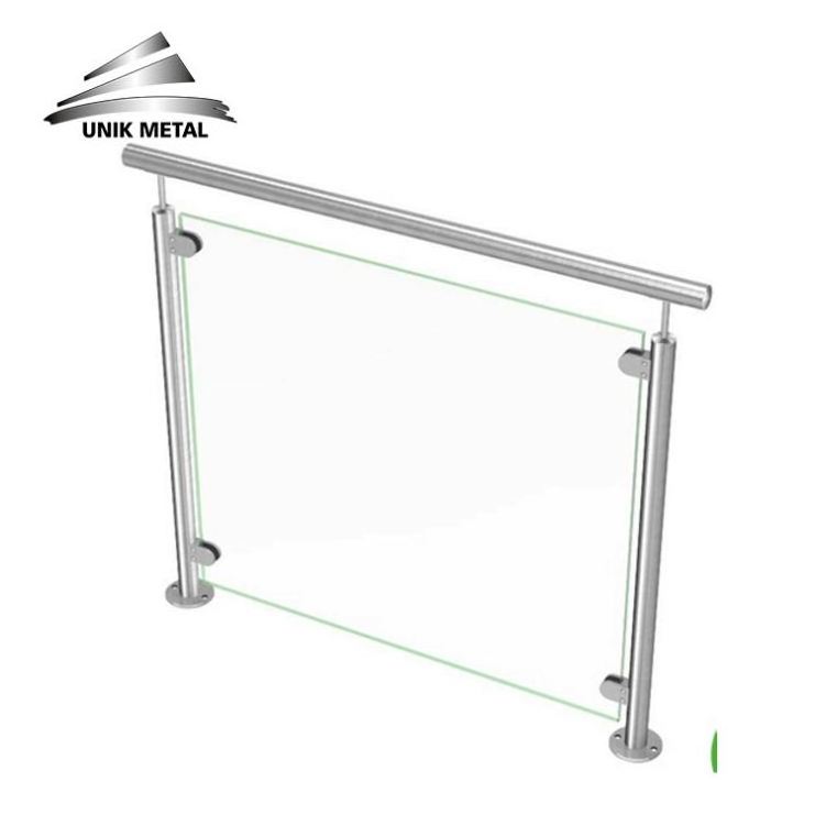 Glass Deck Railing 304 316 2205 Inox Stainless Steel Balcony Balustrade Post Granite Baluster Plexiglass Railing Pillar