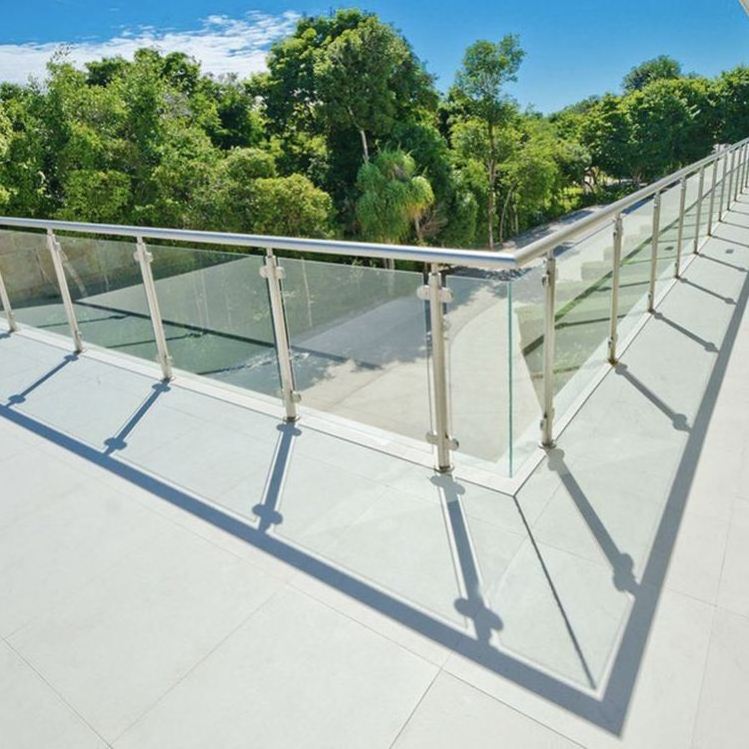 Glass Deck Railing 304 316 2205 Inox Stainless Steel Balcony Balustrade Post Granite Baluster Plexiglass Railing Pillar