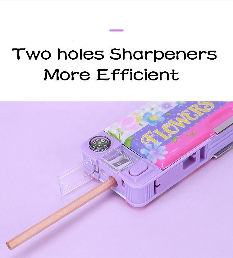 Cute Girly Pattern Hot Sale  Manufacture  Price  Multifunction Plastic Pencil Box