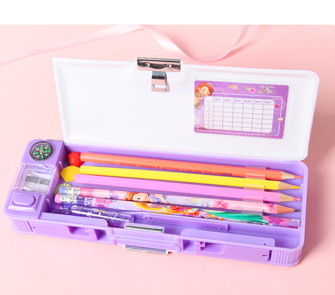 Cute Girly Pattern Hot Sale  Manufacture  Price  Multifunction Plastic Pencil Box