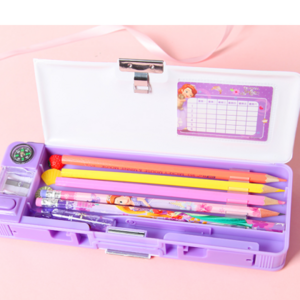 Cute Girly Pattern Hot Sale  Manufacture  Price  Multifunction Plastic Pencil Box