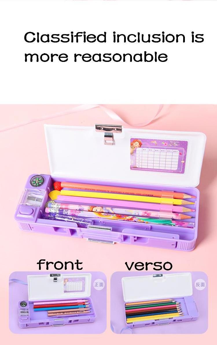 Cute Girly Pattern Hot Sale  Manufacture  Price  Multifunction Plastic Pencil Box