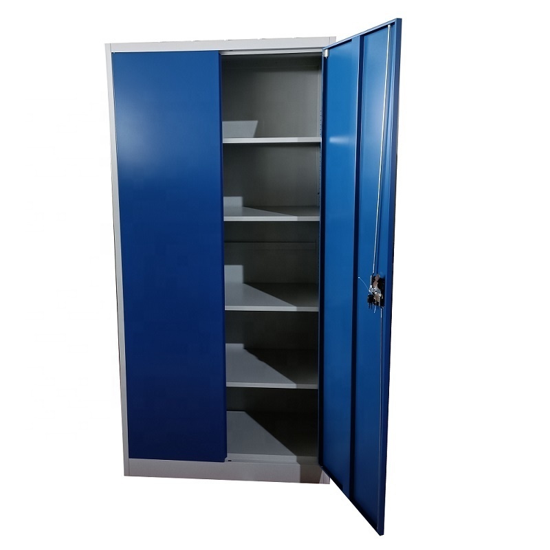 Factory wholesale Heavy duty tall and low 2 Double door steel swing door filing display storage cupboard cabinet