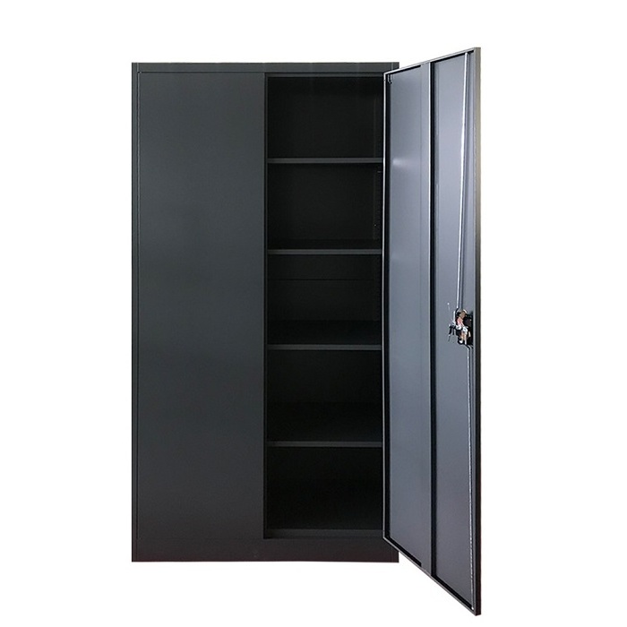 Factory wholesale Heavy duty tall and low 2 Double door steel swing door filing display storage cupboard cabinet