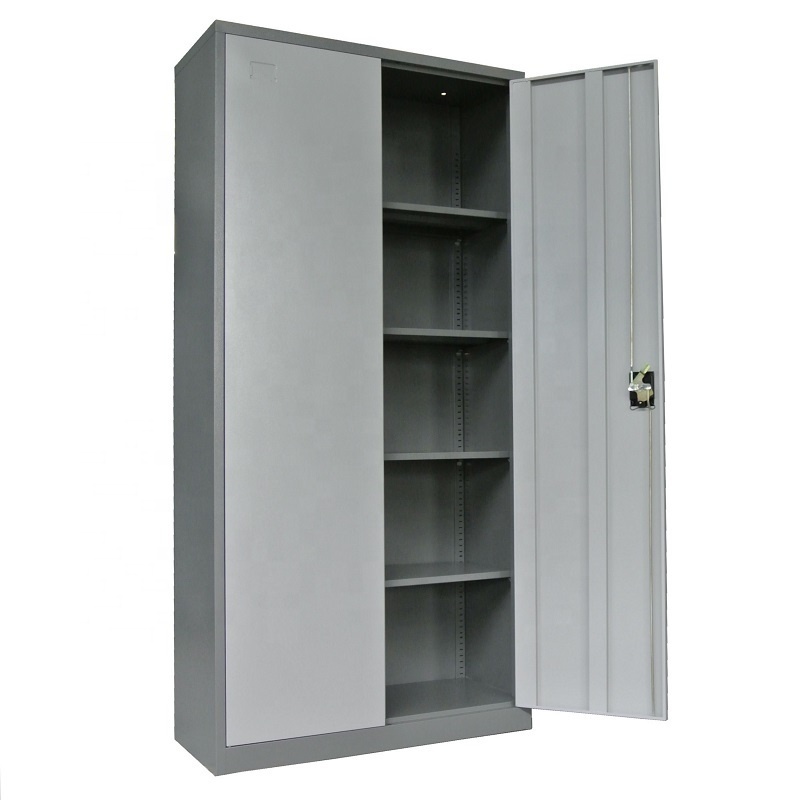 Factory wholesale Heavy duty tall and low 2 Double door steel swing door filing display storage cupboard cabinet