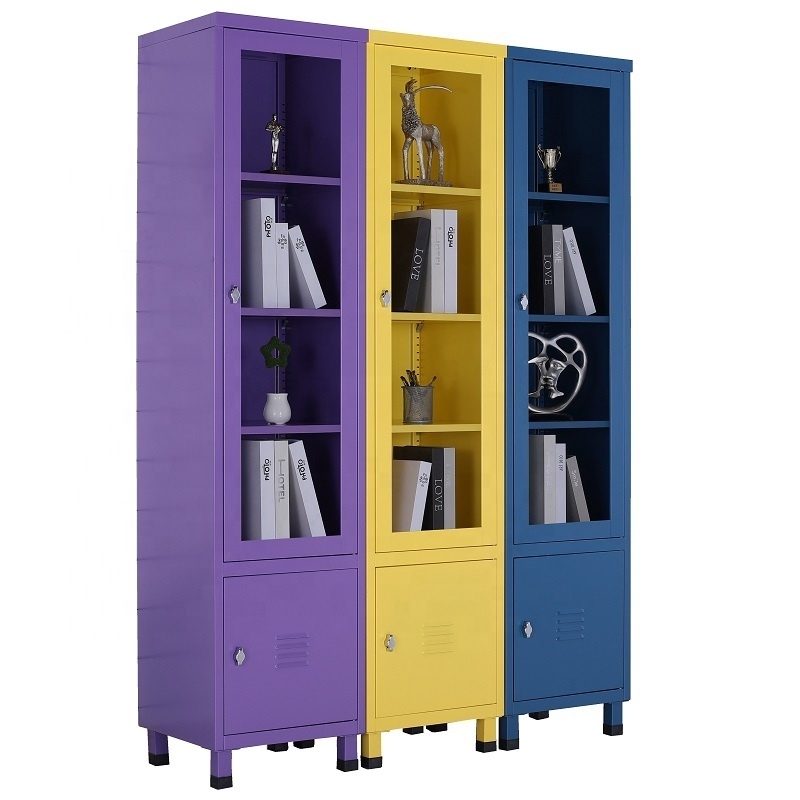 Home furniture Metal storage cabinets multi-purpose Tall slim thin kitchen cupboard TV credenza shelf display