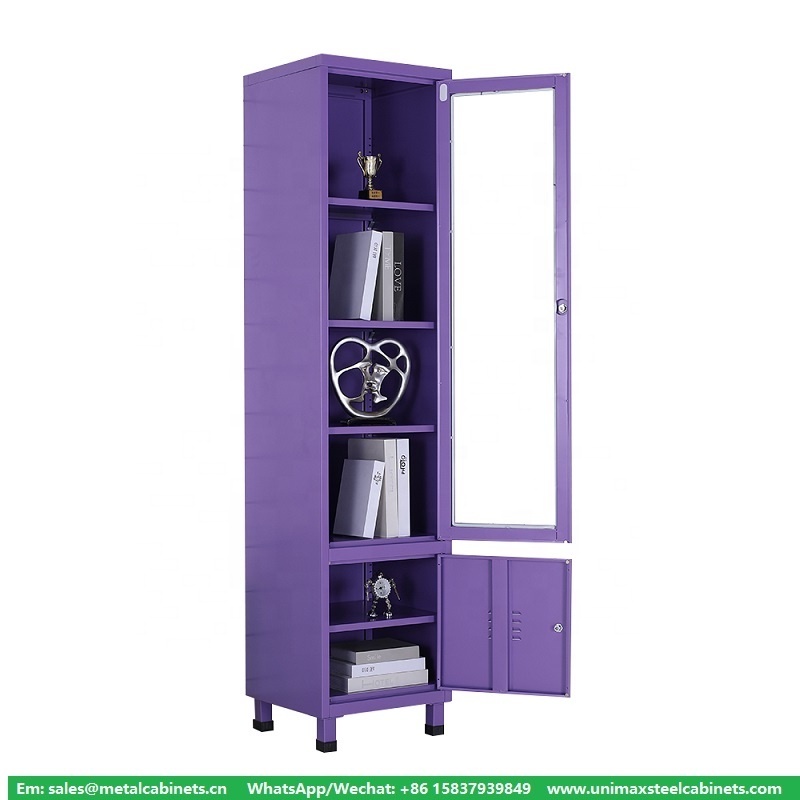 Home furniture Metal storage cabinets multi-purpose Tall slim thin kitchen cupboard TV credenza shelf display