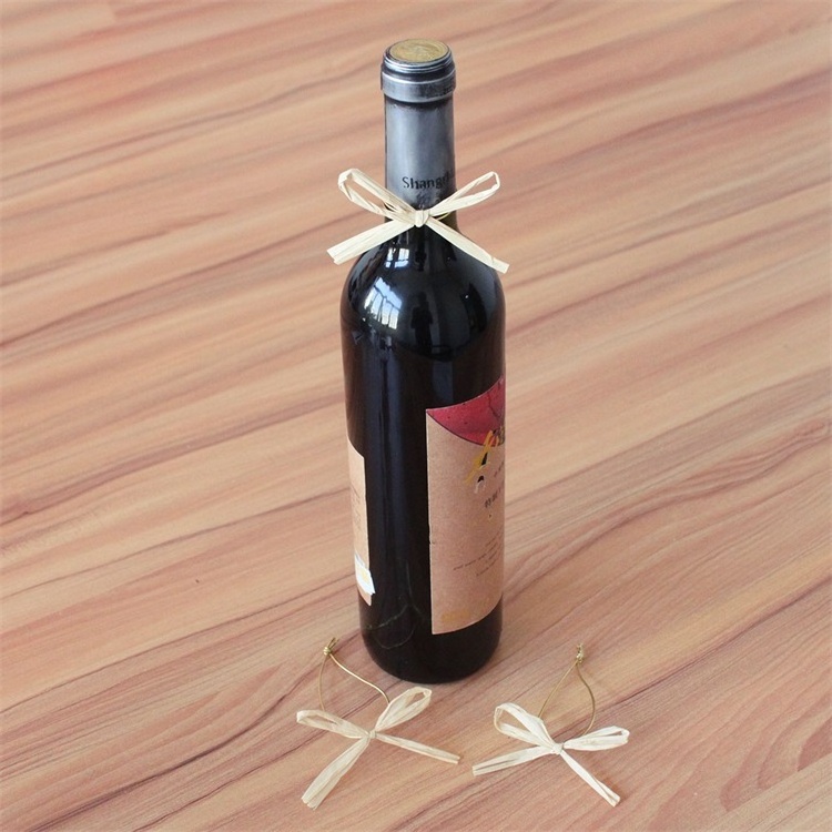 bottle neck raffia bows wine bottle bow tie decoration ribbon bow