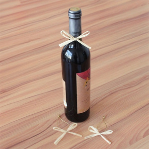 bottle neck raffia bows wine bottle bow tie decoration ribbon bow