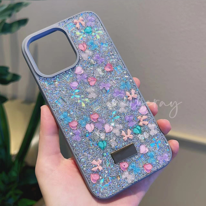 TPU PC Diamond Bling Cute Custom Design Bulk Wholesale Luxury Phone Case For iPhone Cover 13 15 Pro 14 Pro Max Cases