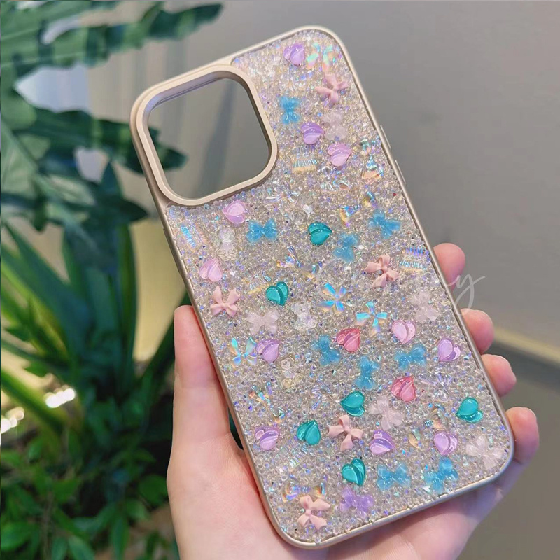 TPU PC Diamond Bling Cute Custom Design Bulk Wholesale Luxury Phone Case For iPhone Cover 13 15 Pro 14 Pro Max Cases