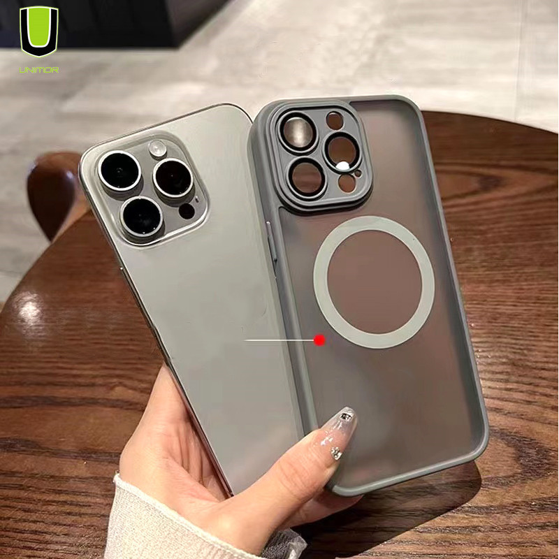 For iPhone 11 12 13 14 15 Pro Max Case Matte Frosted Phone Cover Luxury Design Custom wholesale cell Magnetic phone case