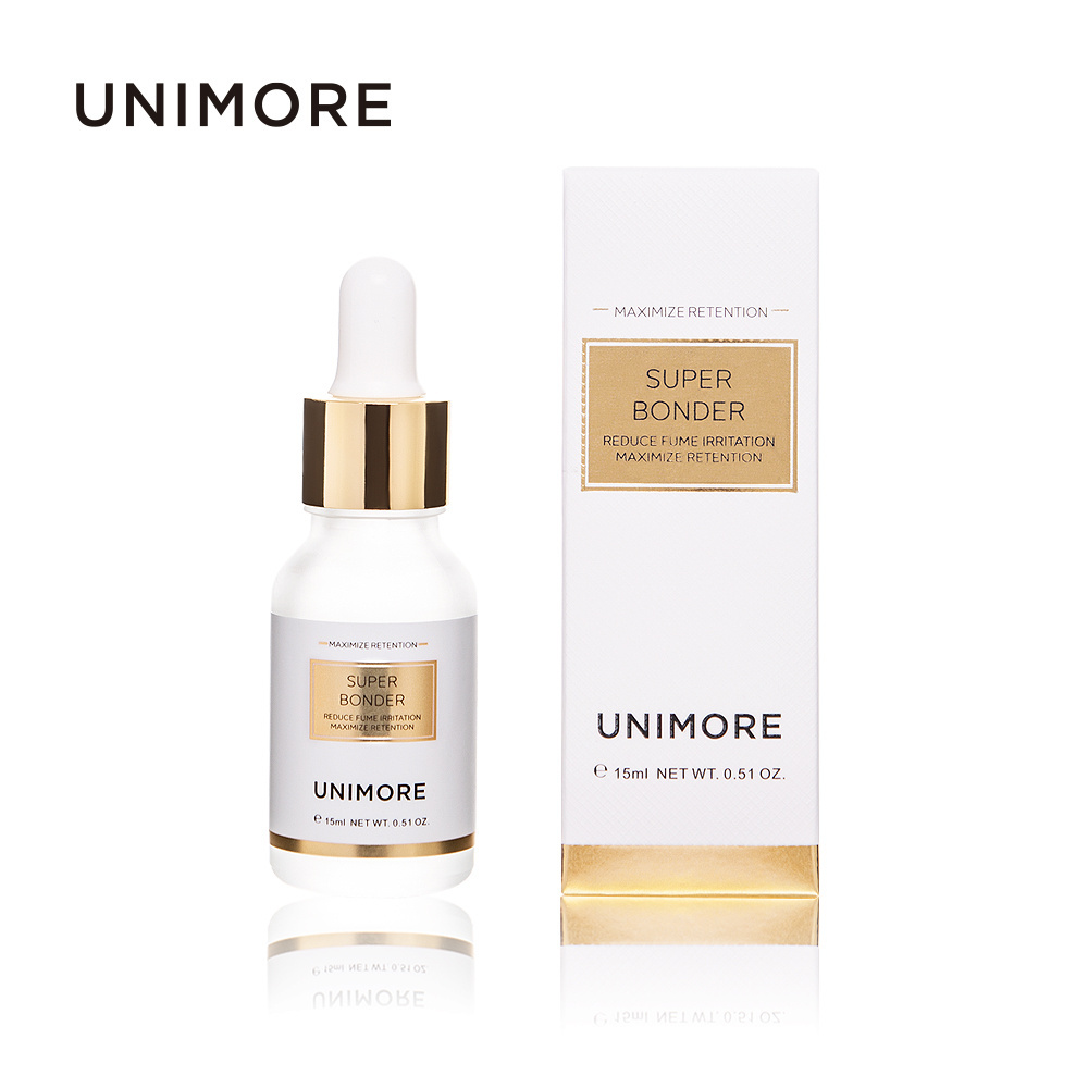 Unimore 7 Week Korea Super Bonder Eyelash Extension With Logo High Quality Extra Strong Lash Perfect Organic Custom Eyelash Glue