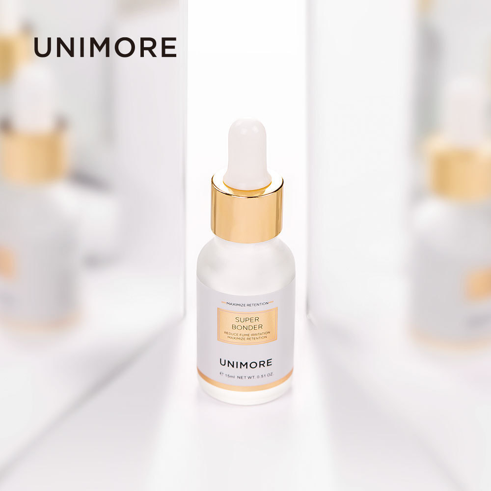 Unimore 7 Week Korea Super Bonder Eyelash Extension With Logo High Quality Extra Strong Lash Perfect Organic Custom Eyelash Glue