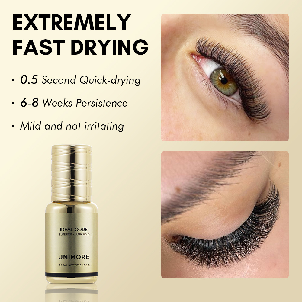 Unimore Private Label 0.5 - 1 Second Fast Dry Lash Extension 8 Weeks Glue Eyelash Extension Glue/Lash Glue/Eyelash Glue