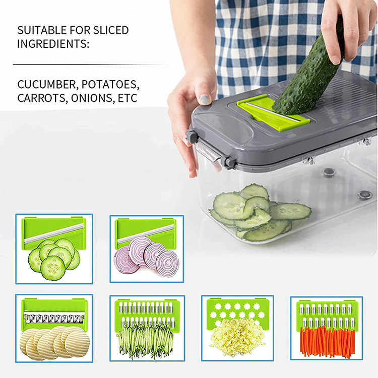 22 In 1 Vegetable Slicer Kitchen Multifunction Hand Operated Safe Manual Salad Food Onion Vegetable Cutter Chopper