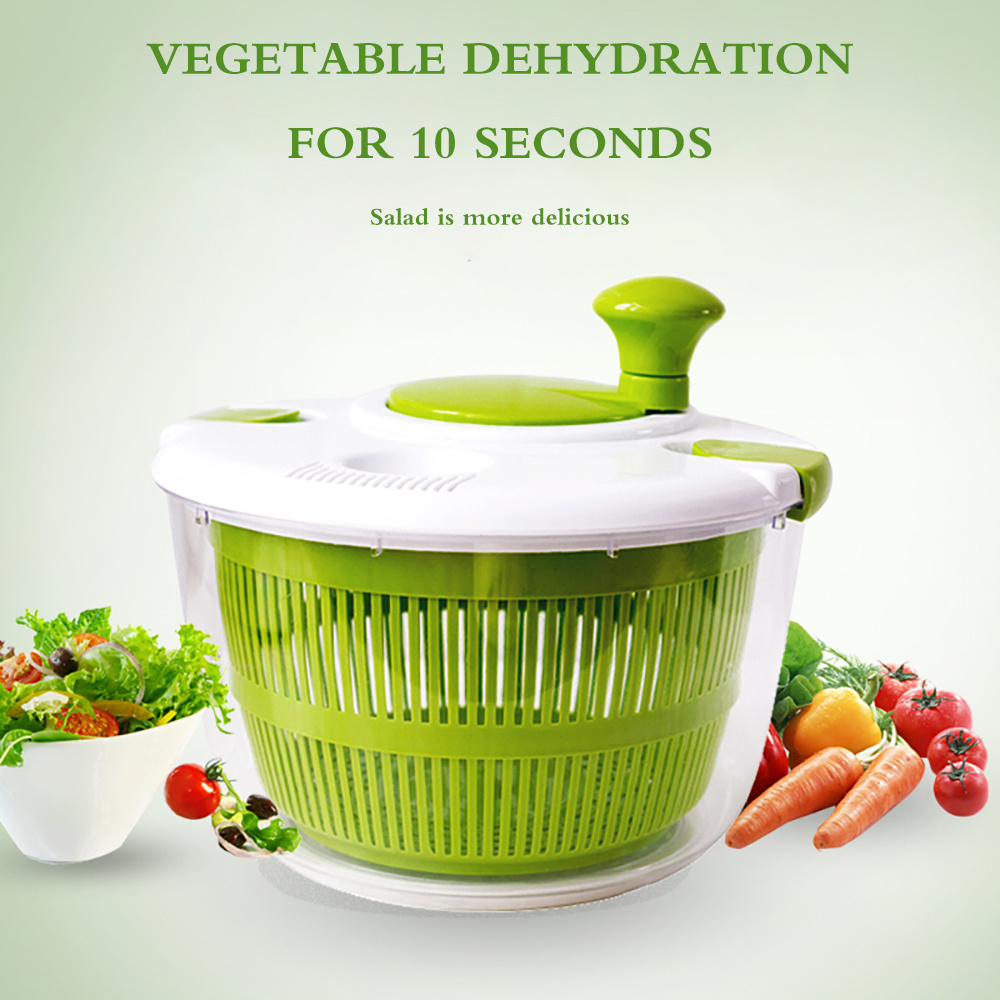 Hand Operated Large Salad Spinner Manual Salad Dryer Tool Colander Kitchen Vegetable Dryer Chopper Pull Salad Spinner