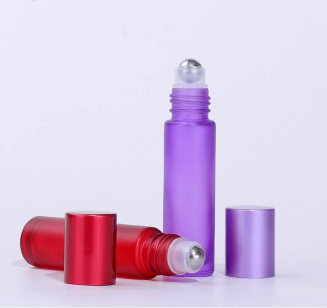 High quality  rainbow colors fragrance  essential oil roll on glass bottles