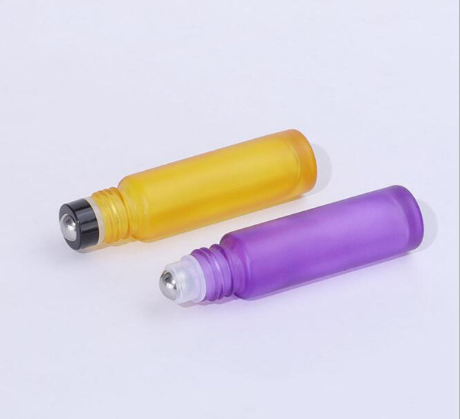 High quality  rainbow colors fragrance  essential oil roll on glass bottles