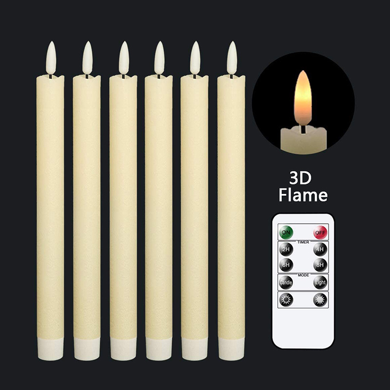 Ivory Taper Candle Light Christmas Home Wedding Decoration Battery Operating Led Candle Light