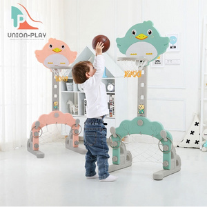 Children plastic adjustable toddler indoor kids portable baby ring toy stands basketball hoop