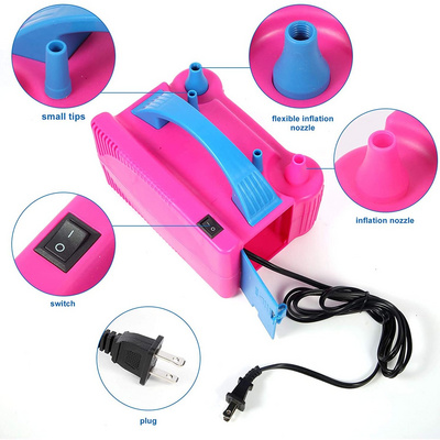 Portable Balloon Air Pump Dual Nozzle Rose Red Electric Balloon Blower Pump/Electric Balloon stuffing machine