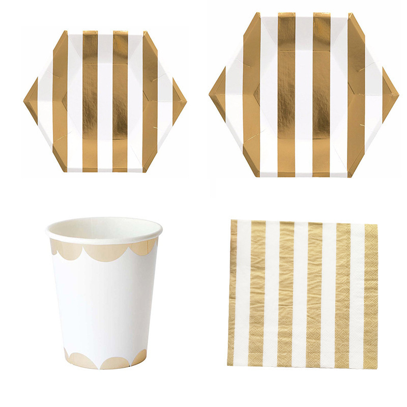 Custom printed plates disposable paper printing cup plate napkin tableware