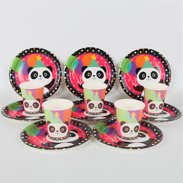 Custom printed plates disposable paper printing cup plate napkin tableware