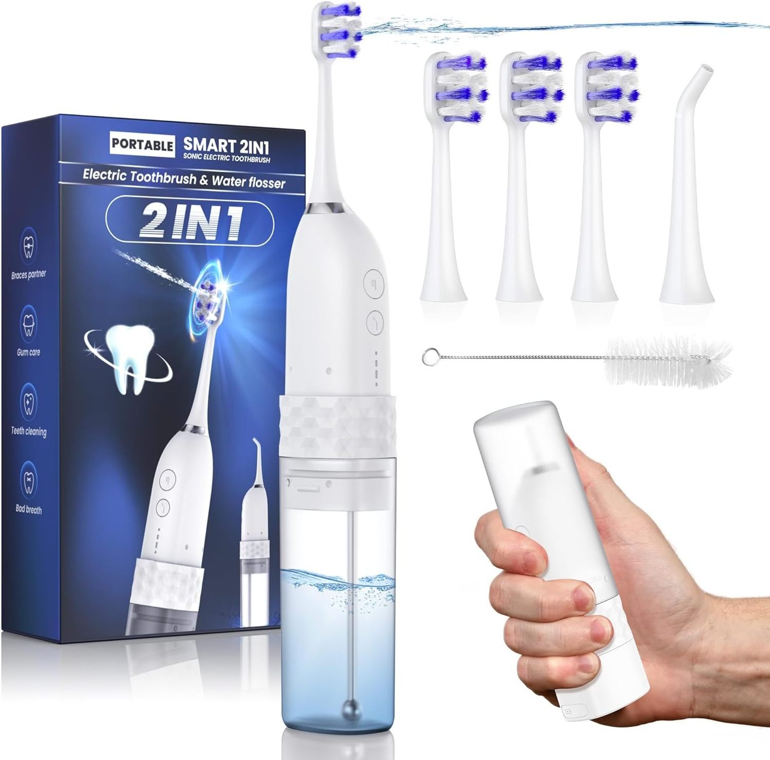 Professional OEM manufacturers mini Portable UV dental jets Oral lrrigator Electric Toothbrush & Water Flosser Combo