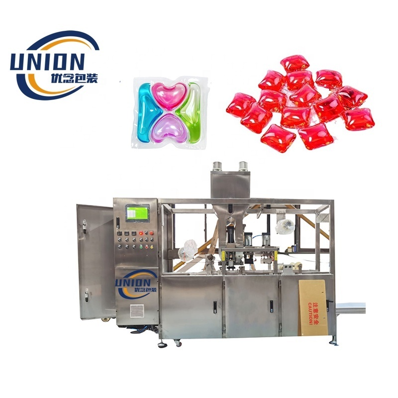 automatic wash powder laundry detergent pod water soluble pva film pack making packaging machine