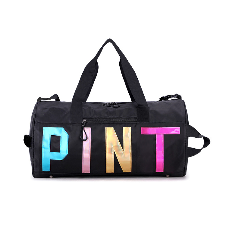 Free Sample Wholesale Custom Fashion Logo Foldable Sport Gym Women Mens Waterproof Travel Duffel bag Pink Duffel bag Duffle Bag