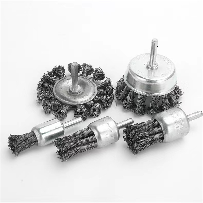 Industrial Twisted Knot Type Crimped Steel Wire Brush End Brush For Polishing