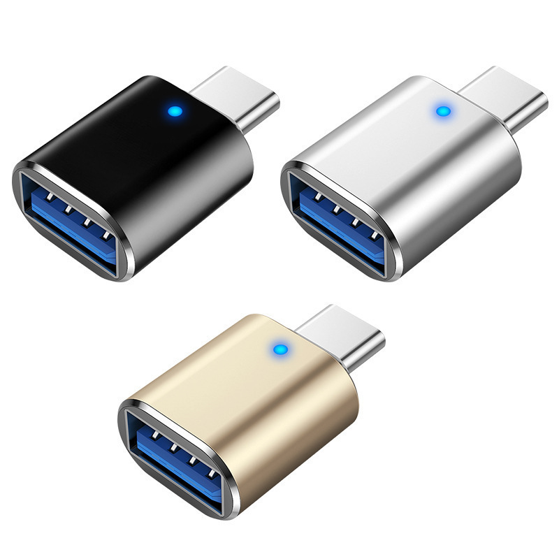 USB-C USB 3.1 Type C Male To USB 3.0 Female Data OTG Converter Adapter Light