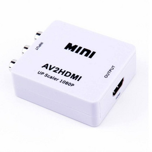 1080P Mini RCA Composite CVBS AV to  Video Audio Converter Adapter Supporting PAL/NTSC with USB Charge Cable