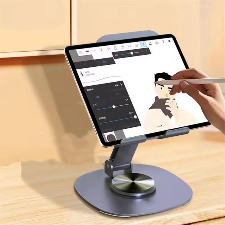 360 Rotating All Metal Foldable Phone Stand for Desk - Mobile Phone Holder for Desktop Universal Stand for any Cell Phone Tablet