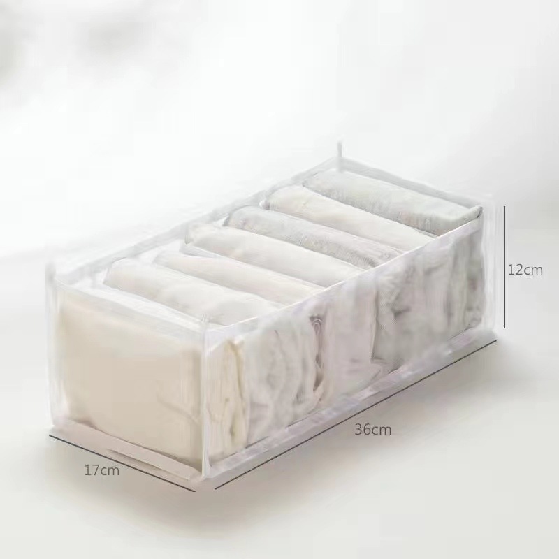 Breathable visual drawer divider storage box with nylon mesh fabric for jeans underwear T-shirt closet organizer