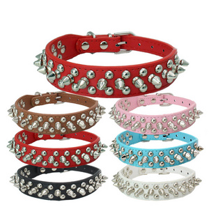 Adjustable Rivet Spiked Studded Dog Collar Strap Outdoor Sports Cool Pet Collar for Pets Accessories