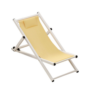 Wholesale Canvas Chair Foldable Beach Lounge Chair Canvas Lightweight Outdoor Metal Folding  Beach Chair