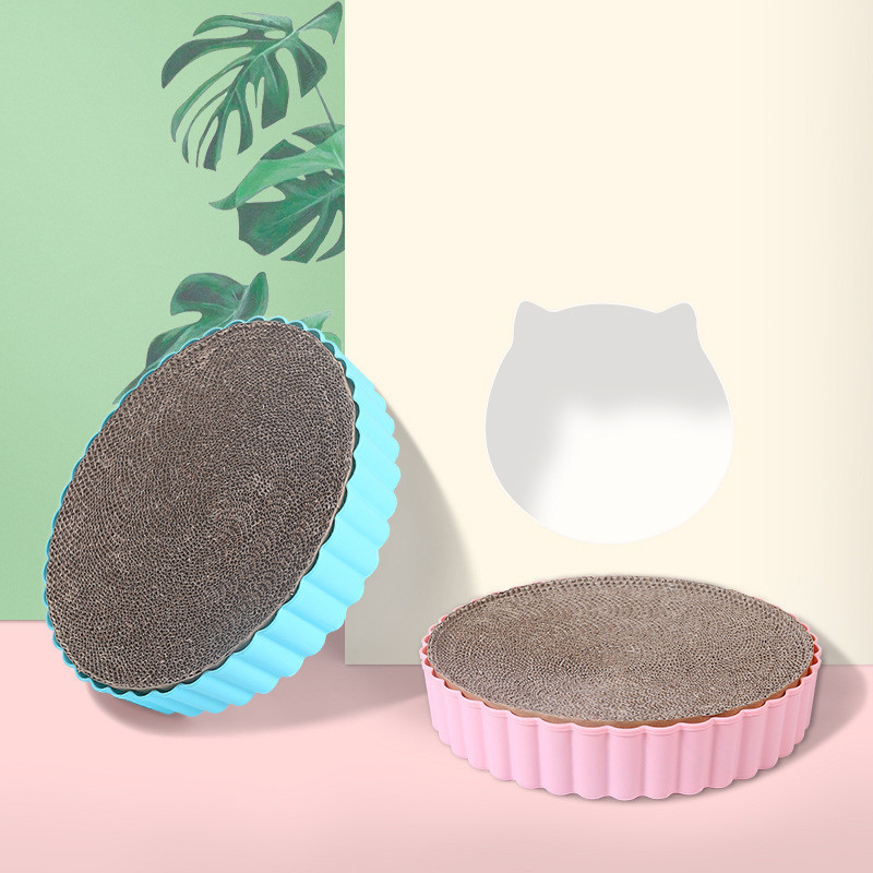 Round Paper And Corrugated Cat Scratcher Mat Cat Scratcher Toy