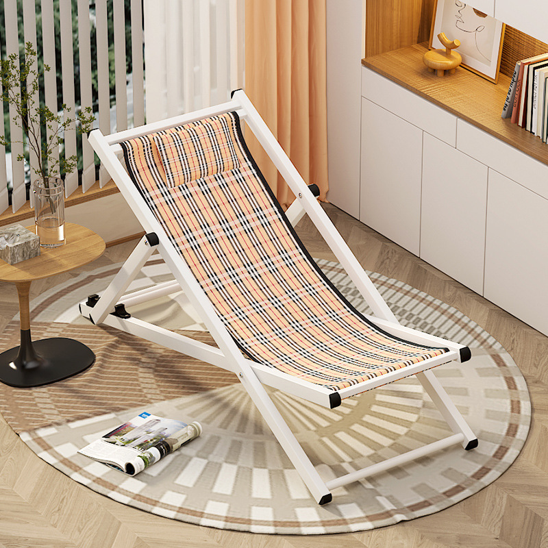 Wholesale Canvas Chair Foldable Beach Lounge Chair Canvas Lightweight Outdoor Metal Folding  Beach Chair