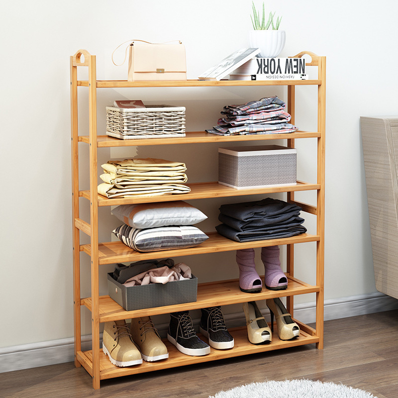 Wholesale shoe rack multilayer bamboo simple household shoe cabinet dust - proof economic dormitory dormitory storage rack