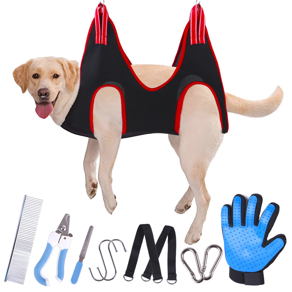 Pet Shower Grooming Helper 10 in 1 Breathable Dog Hammock Restraint Bag Dog Grooming Hammock Harness