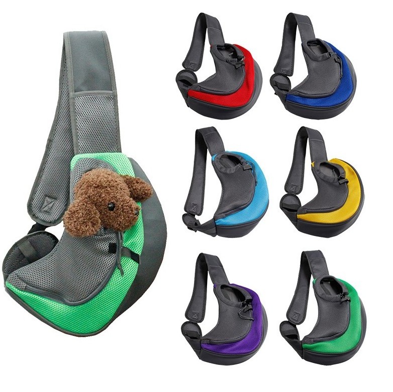 Dog go out carry bag Breathable Mesh Pet Single shoulder bag Carrier Travel Safe Sling Pet Bag Carrier