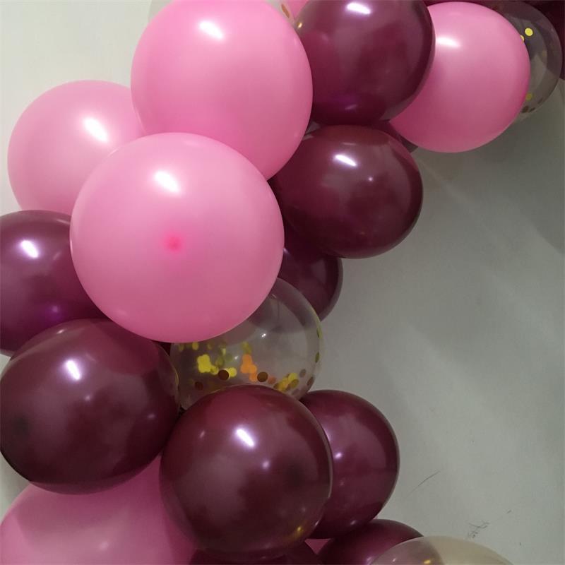 Burgundy Pink Gold Confetti Balloons Garland Kit 102 pcs Birthday Party Supplies Wine Red Baby Shower Wedding Decorations