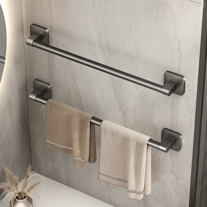 Towel rack Bathroom perforation-free wall hanging rack Bathroom towel single-pole toilet storage rack