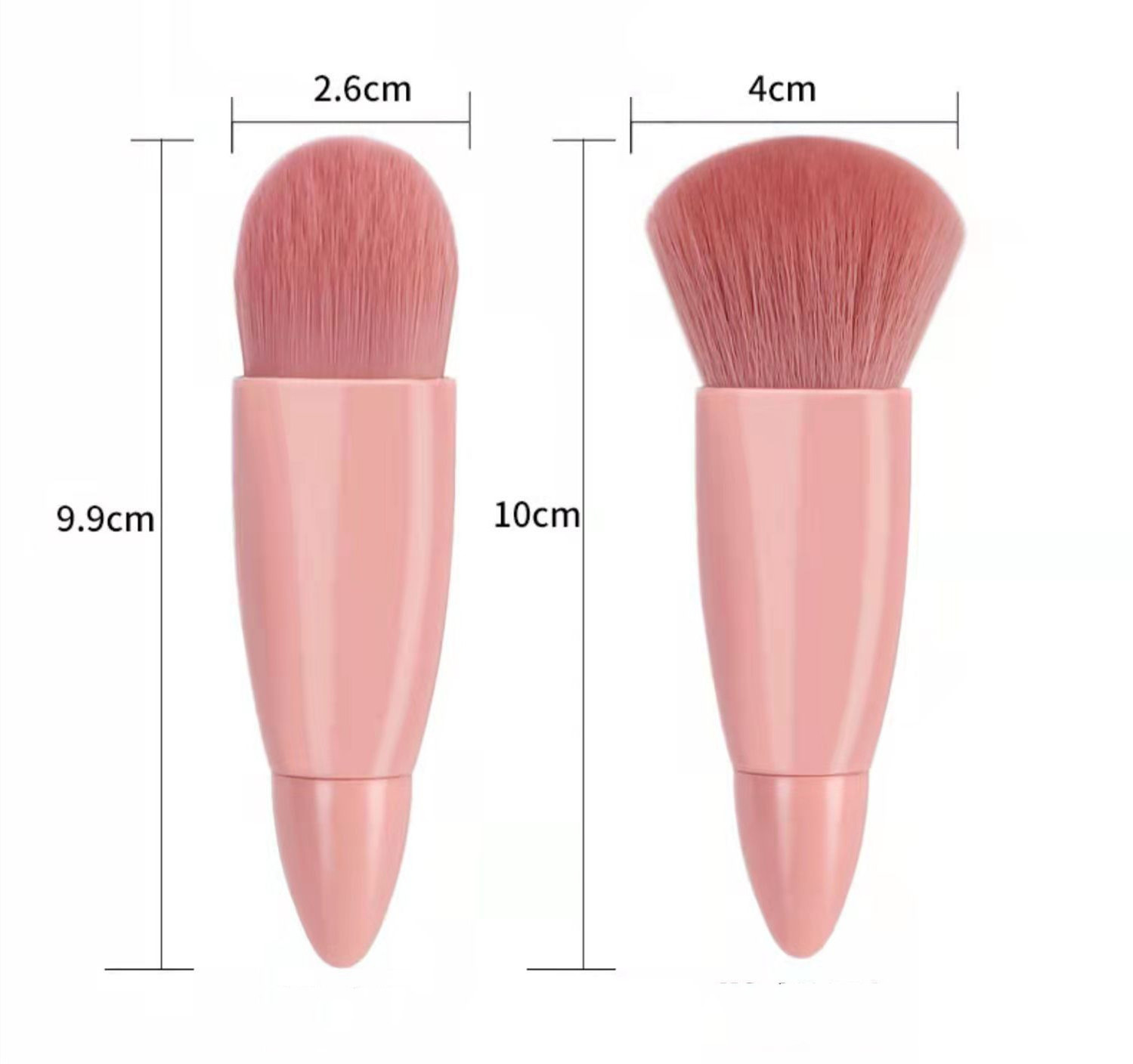 BEAU FLY 5pcs Foundation Powder Blusher Brush Portable Travel Mini Makeup Cosmetic Brushes Sets Makeup Brush Mirror Set