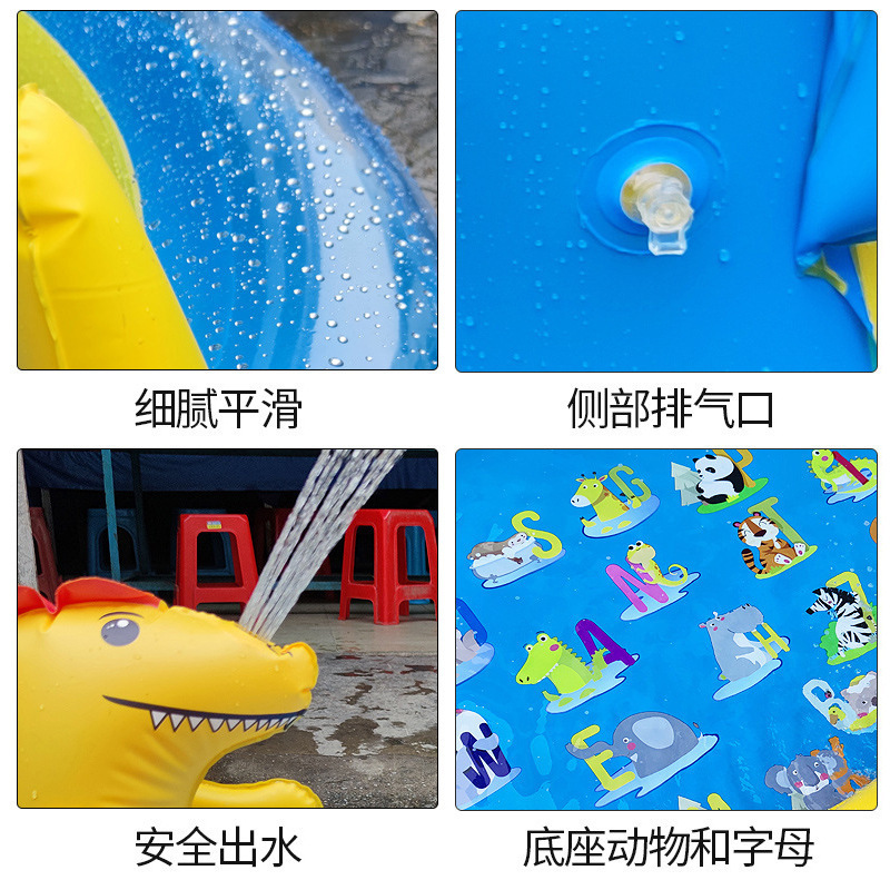 Summer Outdoor Inflatable Children Water Play Spray Splash Pool Water Play Toy Swimming Pool with Slide